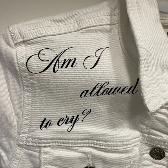 Taylor Swift Tortured Poets Upcycled Garage Denim Jean Jacket Women’s Small - Picture 3 of 11